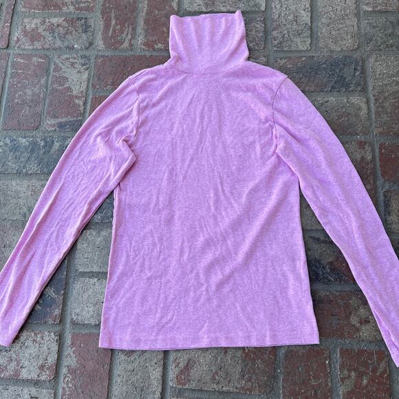 J Crew Pink Heather Turtleneck Long Sleeve Perfect Fit Soft Size L - Picture 1 of 5